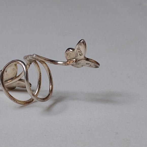 925 Silver Butterfly Single Ear Cuff (Right Ear) - Picture 7 of 11